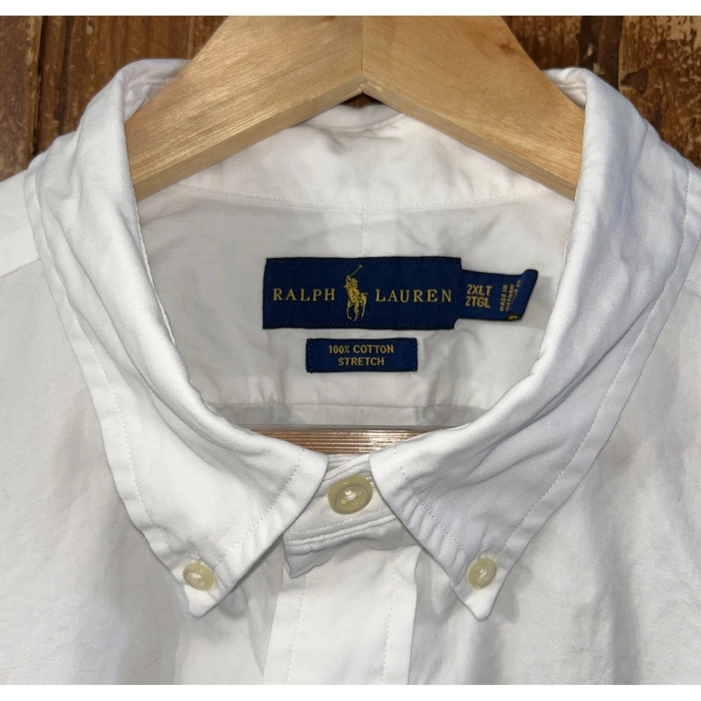Mens Polo Ralph Lauren 100% Cotton Stretch Oxford L/S Button Down Shirt Sz 2XLT